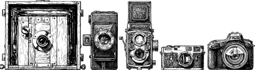 photo cameras evolution set